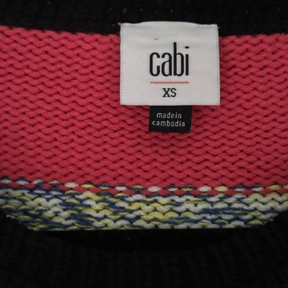CAbi Cropped Multi Stripe Crew Neck Sweater - Picture 5 of 9